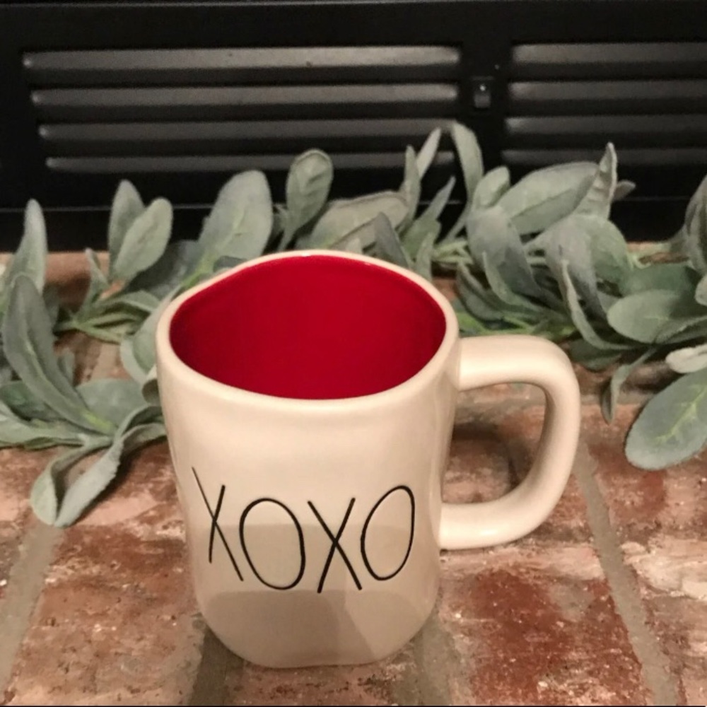 Rae Dunn Valentines XOXO Mug RED Inside